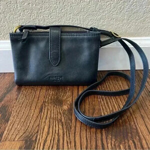 Margot New York Mini Black Genuine 100% Leather Crossbody Bag Purse $125 MG3006